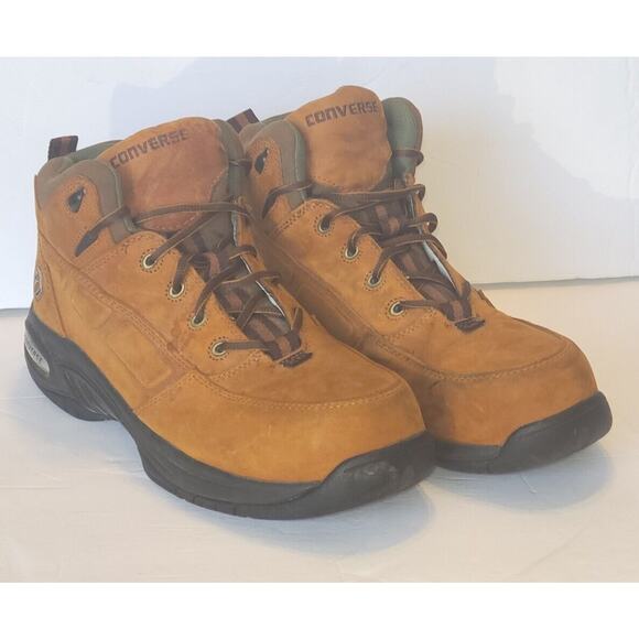 Converse Mens ASTM F2413-05 Leather Steel Toe Brown Work Boots size 14 - Picture 2 of 12